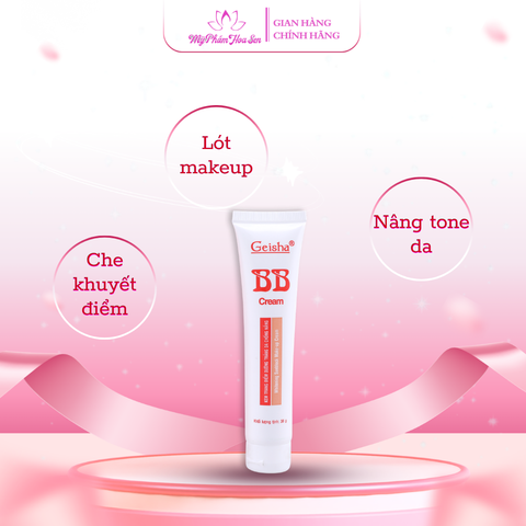 [GEISHA] BB Cream Chuyên dụng Makeup, Cấp ẩm, Nâng tông tự nhiên
