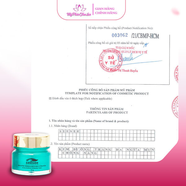 [SEESEE] Kem Dưỡng trắng da, Ngừa mụn, Chống nắng