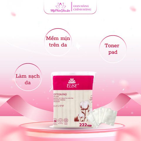 Bông tẩy trang đa năng Elise - 222 miếng/túi