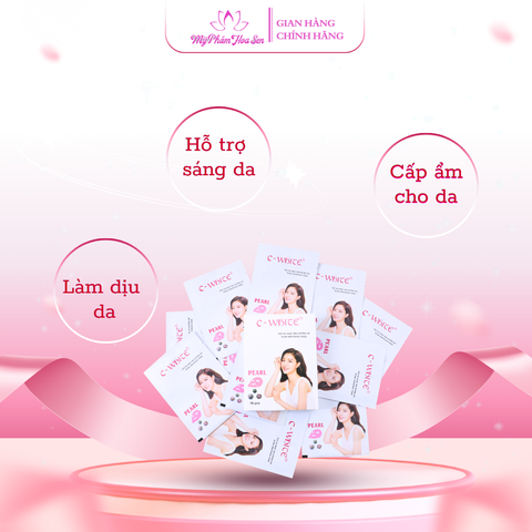[C-WHITE] Mặt nạ Ngọc trai dưỡng trắng, cấp ẩm sâu - 10 miếng