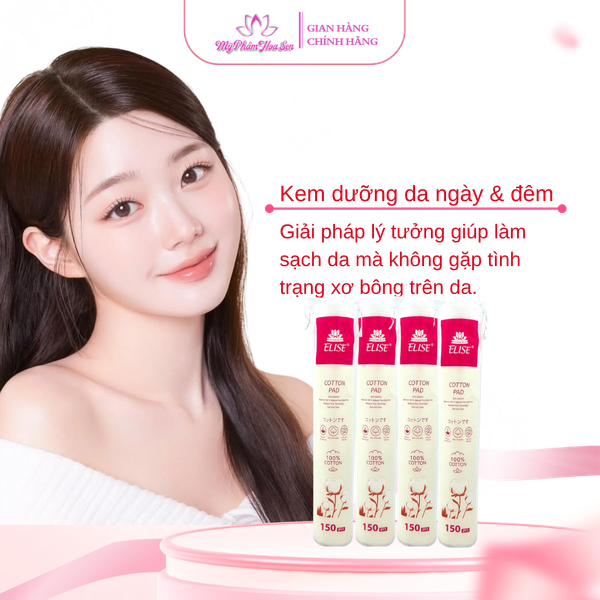 Bông tẩy trang đa năng Elise - 150 miếng/cây