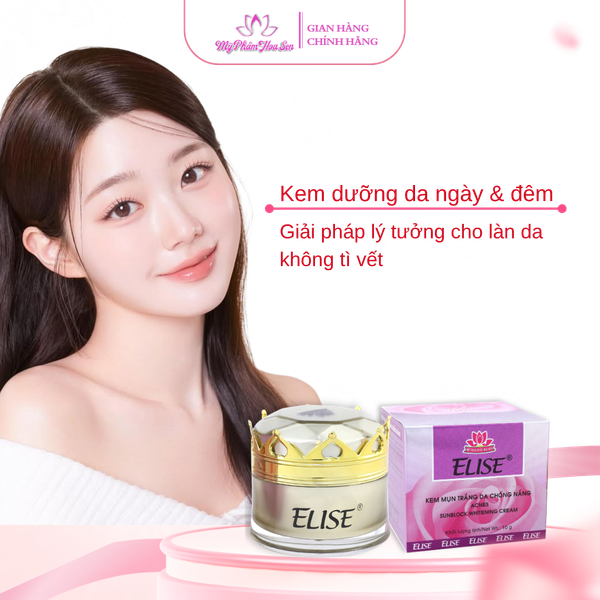 [ELISE TÍM] Kem Dưỡng trắng da, Ngừa mụn