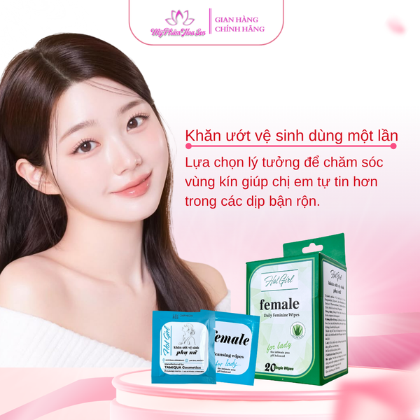 [HOTGIRL] Khăn ướt vệ sinh phụ nữ - Dùng 1 lần