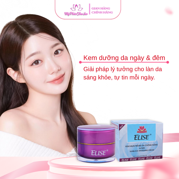 [ELISE XANH DƯƠNG] Kem Dưỡng trắng da, Ngừa mụn
