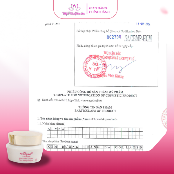 Kem dưỡng Collagen Alyna – dưỡng sáng da, giúp da mềm mịn và đều màu hơn