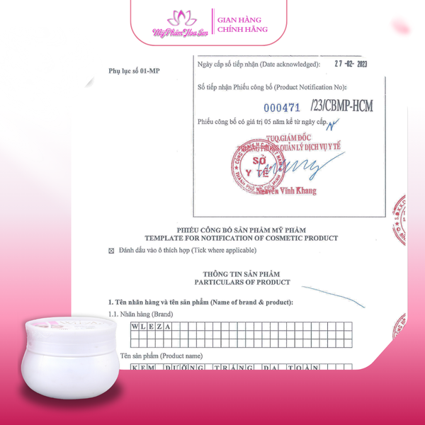[WLEZA] Kem Dưỡng trắng da toàn thân - Ngọc Trai