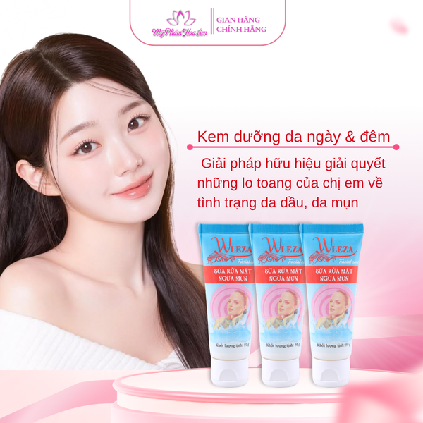 [WLEZA] Sữa rửa mặt Kiềm dầu, Ngừa mụn