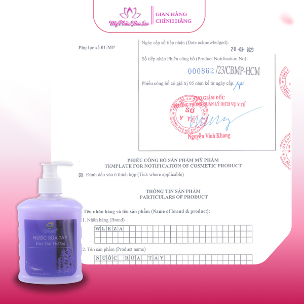Combo 2 chai Nước rửa tay Wleza