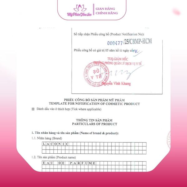 Nước hoa Laconic 30mL - Tông trẻ trung, thanh lịch