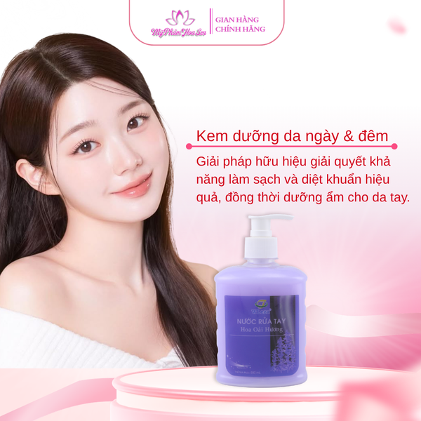 [WLEZA] Nước rửa tay Diệt khuẩn, Khử mùi, Giữ ẩm tay - Oải Hương