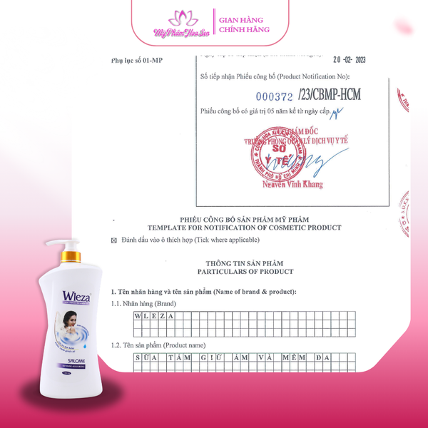 [WLEZA] Sữa tắm Hương hoa, Giữ ẩm, Dưỡng sáng da