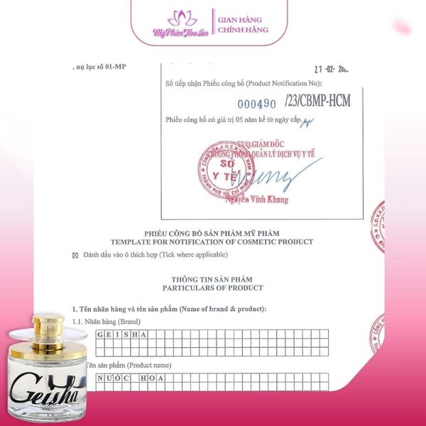 Nước hoa nữ Geisha 60ml - Tông ngọt nữ tính