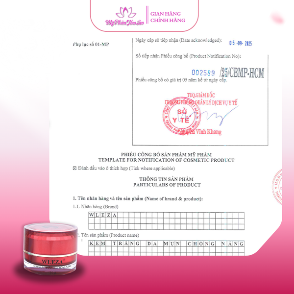 [WLEZA - DÒNG VIP] Kem Dưỡng trắng da, Chống nắng, Ngừa mụn
