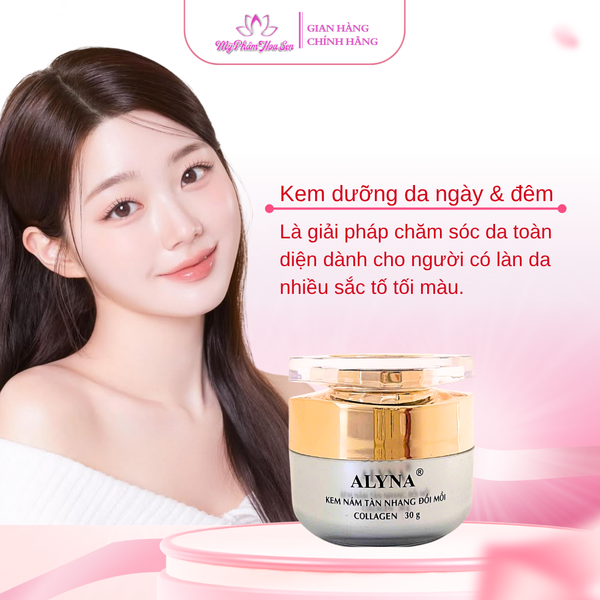 Bộ kem dưỡng sáng da mờ nám tàn nhang đồi mồi Alyna Collagen chuyên sâu