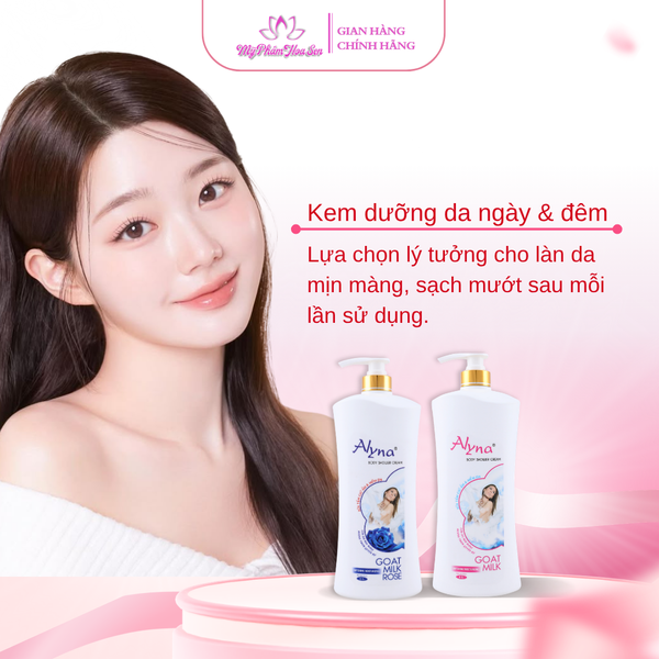Sữa tắm dưỡng ẩm Alyna – làm sạch da, giúp da mềm mịn và dễ chịu sau khi sử dụng