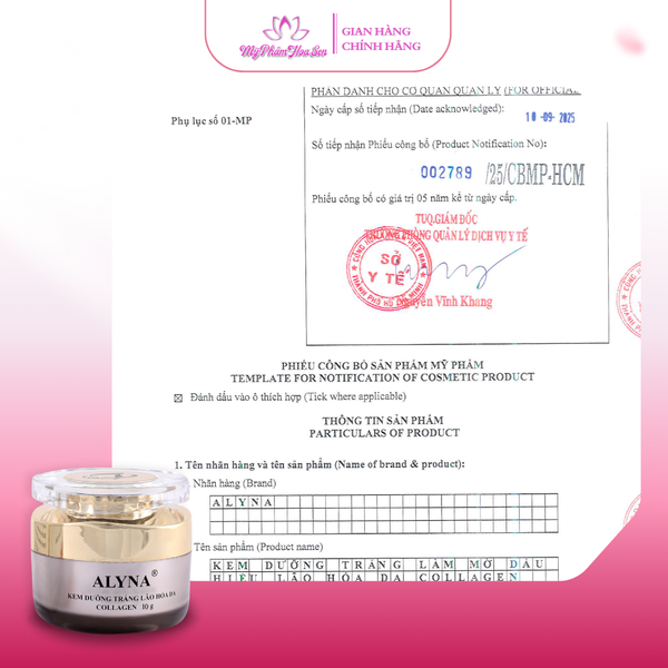 Kem dưỡng trắng da Collagen Alyna VIP – hỗ trợ giảm dấu hiệu lão hóa, giúp da tươi tắn