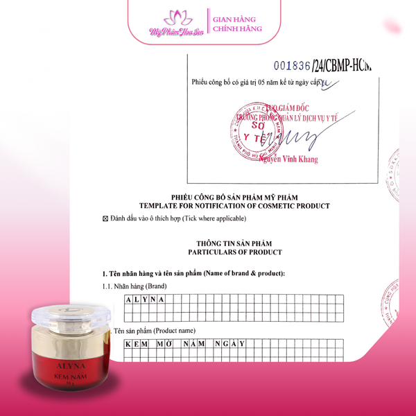 Bộ kem dưỡng hỗ trợ làm mờ nám chuyên sâu Vip Alyna