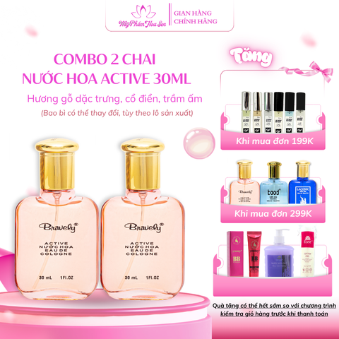 Bộ 2 chai nước hoa Bravely Active EDC – hương thơm tươi mát, năng động (30ml)