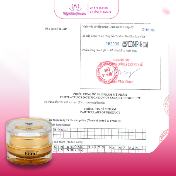 [BOOD - DÒNG THƯỜNG] Kem Dưỡng trắng, Ngừa nám, Tàn nhang
