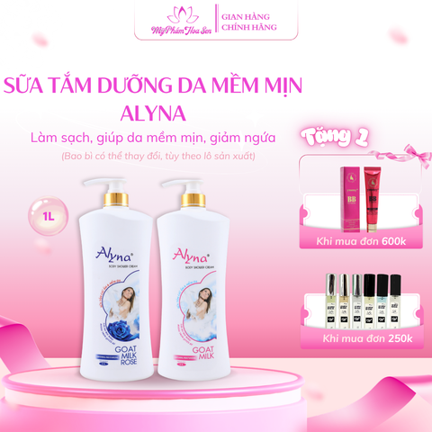 Bộ 2 chai sữa tắm dưỡng ẩm Alyna – làm sạch da, giúp da mềm mịn và dễ chịu sau khi sử dụng