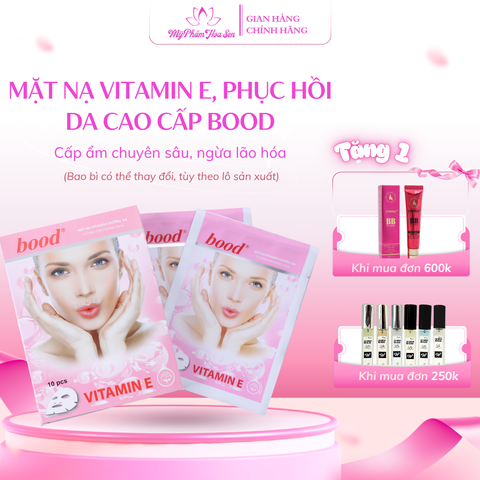 Mặt nạ Vitamin E Dưỡng trắng, Cấp ẩm, Ngừa lão hóa da Bood - 10 miếng