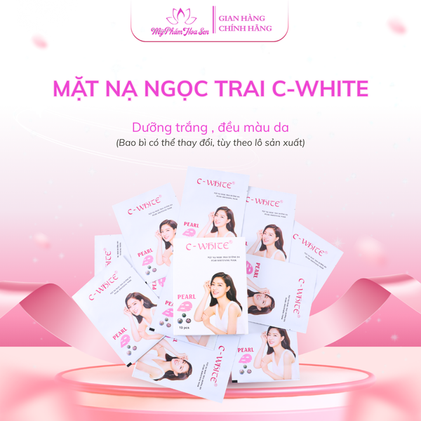 [C-WHITE] Mặt nạ Ngọc trai dưỡng trắng, cấp ẩm sâu - 10 miếng