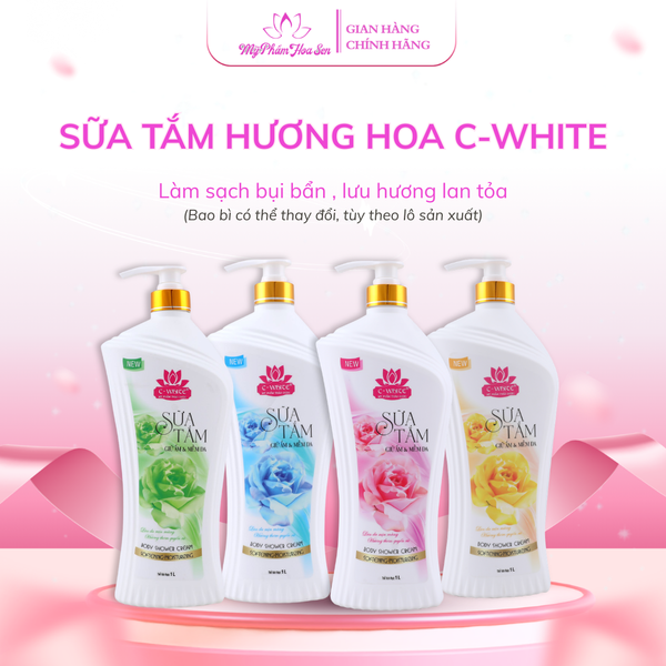 [C-WHITE] Sữa tắm Hương hoa, Làm sạch sâu, Giúp da mềm mịn