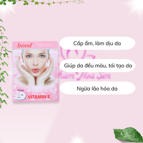 Combo 2 Mặt nạ Vitamin E Dưỡng trắng, Cấp ẩm, Ngừa lão hóa da Bood - 10 miếng