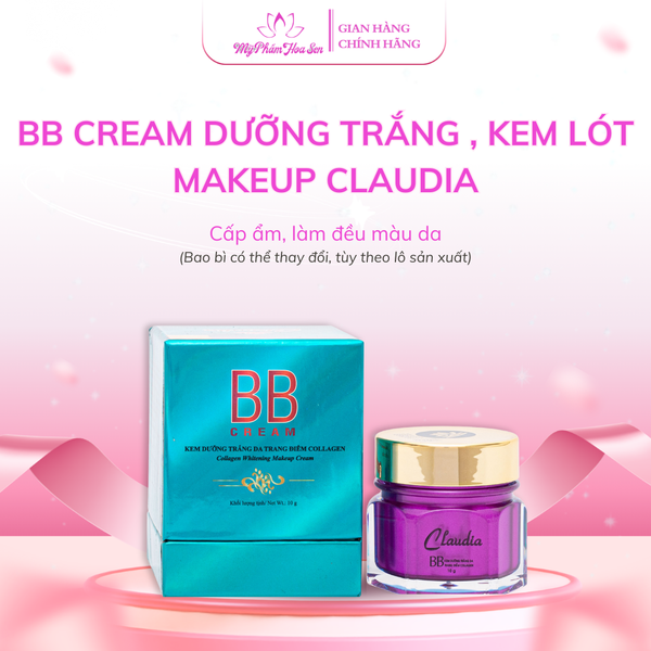 [CLAUDIA] BB Cream Cấp ẩm, Kem lót hỗ trợ Makeup, Nâng tông nhẹ