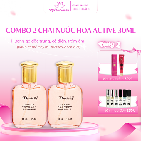 Bộ 2 chai nước hoa Bravely Active EDC – hương thơm tươi mát, năng động (30ml)