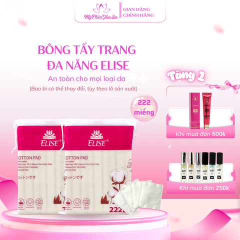 Bông tẩy trang đa năng Elise - 222 miếng/túi