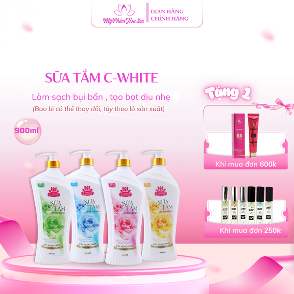 [C-WHITE] Sữa tắm Hương hoa, Làm sạch sâu, Giúp da mềm mịn