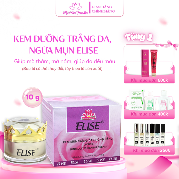 [ELISE TÍM] Kem Dưỡng trắng da, Ngừa mụn