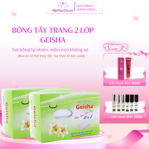 [GEISHA] Bông tẩy trang 2 lớp, Làm sạch sâu, Chuyên dụng