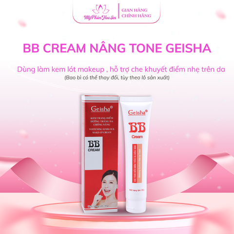 [GEISHA] BB Cream Chuyên dụng Makeup, Cấp ẩm, Nâng tông tự nhiên
