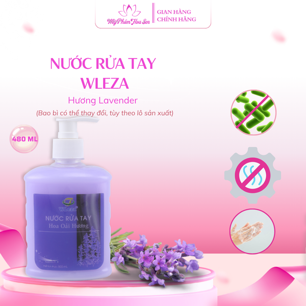 [WLEZA] Nước rửa tay Diệt khuẩn, Khử mùi, Giữ ẩm tay - Oải Hương