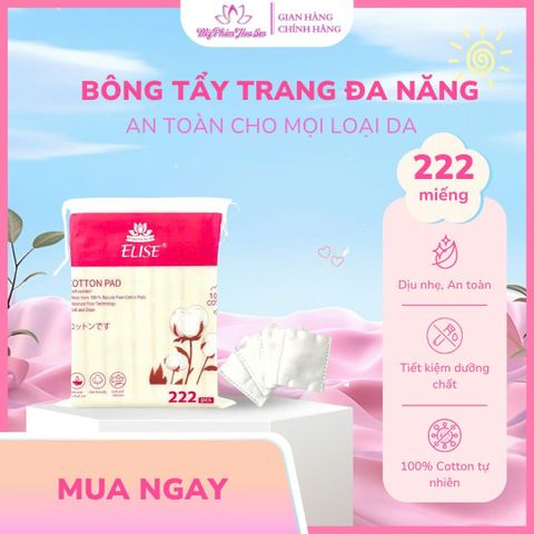 Bông tẩy trang đa năng Elise - 222 miếng/túi