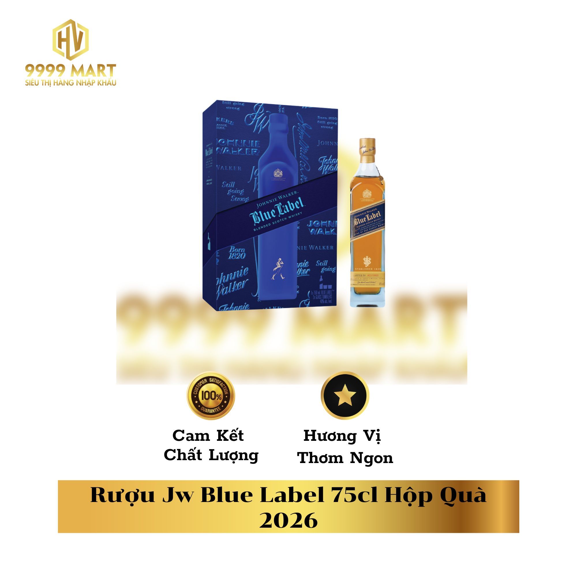  Rượu Jw Blue Label 75cl Hộp Quà 2026 
