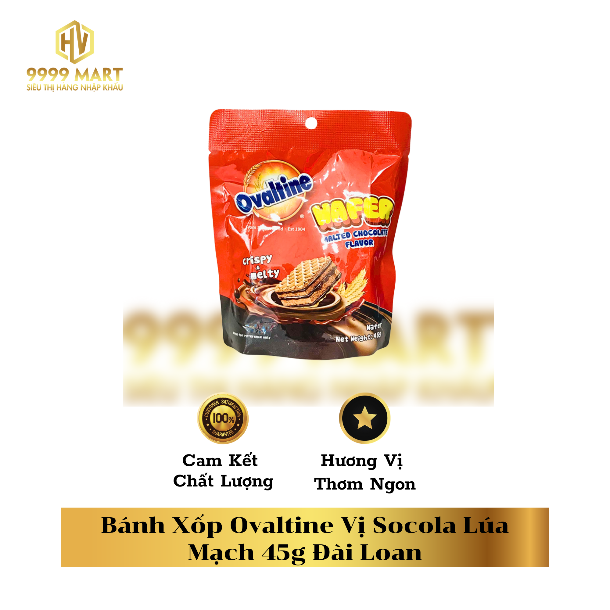  Bánh Xốp Ovaltine Vị Socola Lúa Mạch 45g Đài Loan 