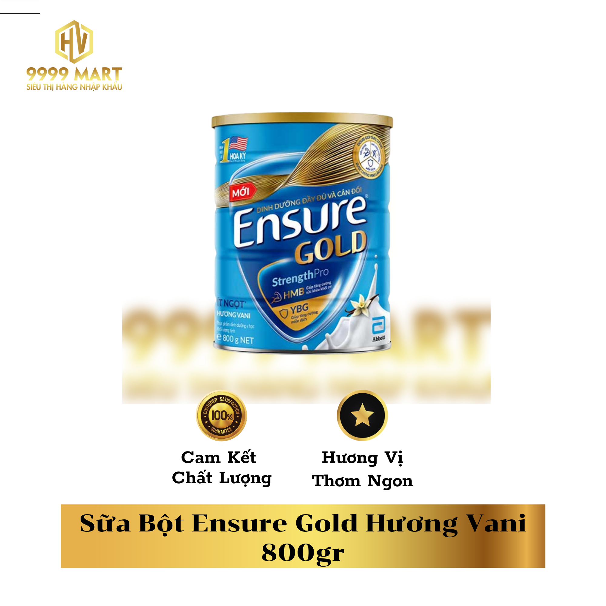  Sữa Bột Ensure Gold Hương Vani 800gr 