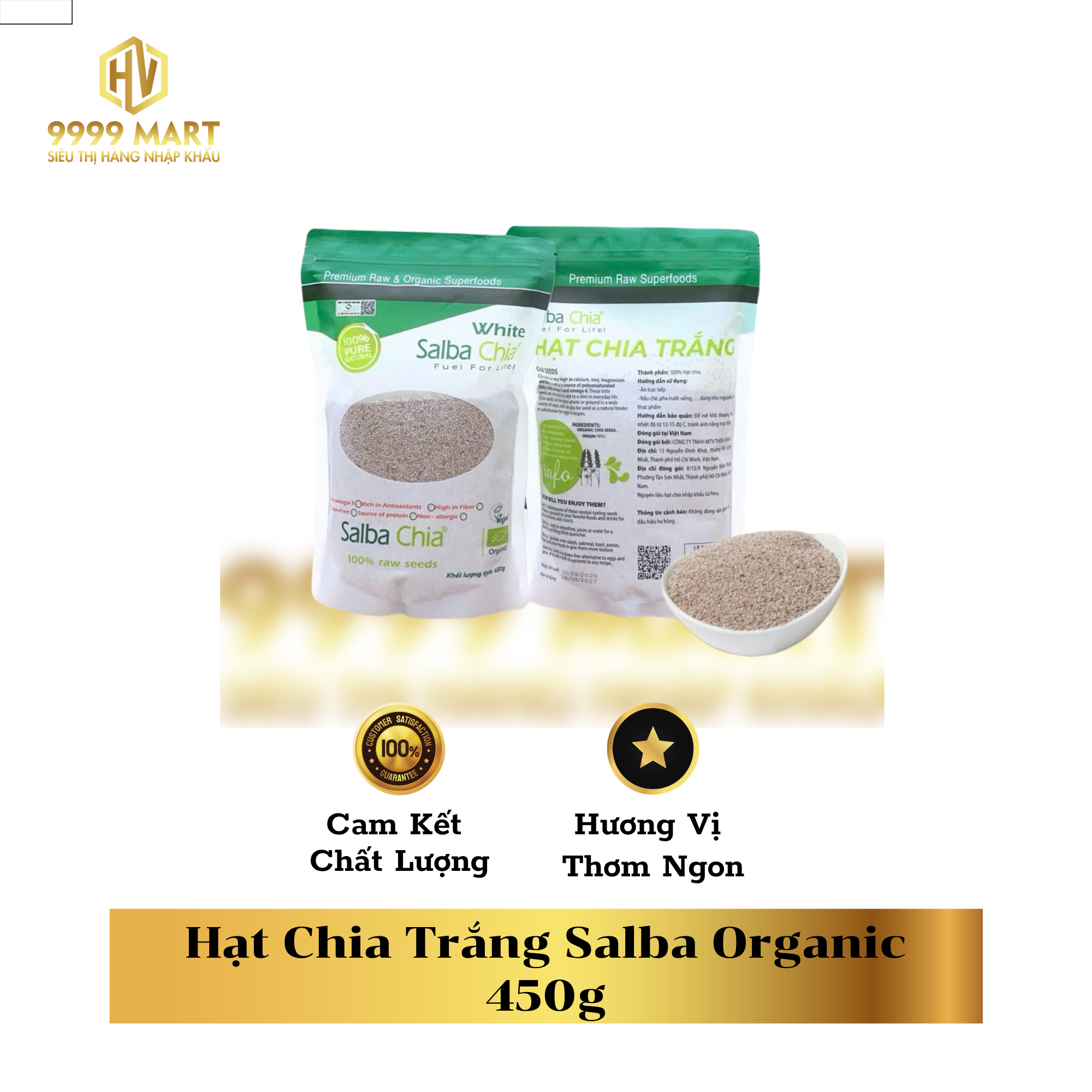  Hạt Chia Trắng Salba Organic 450g 