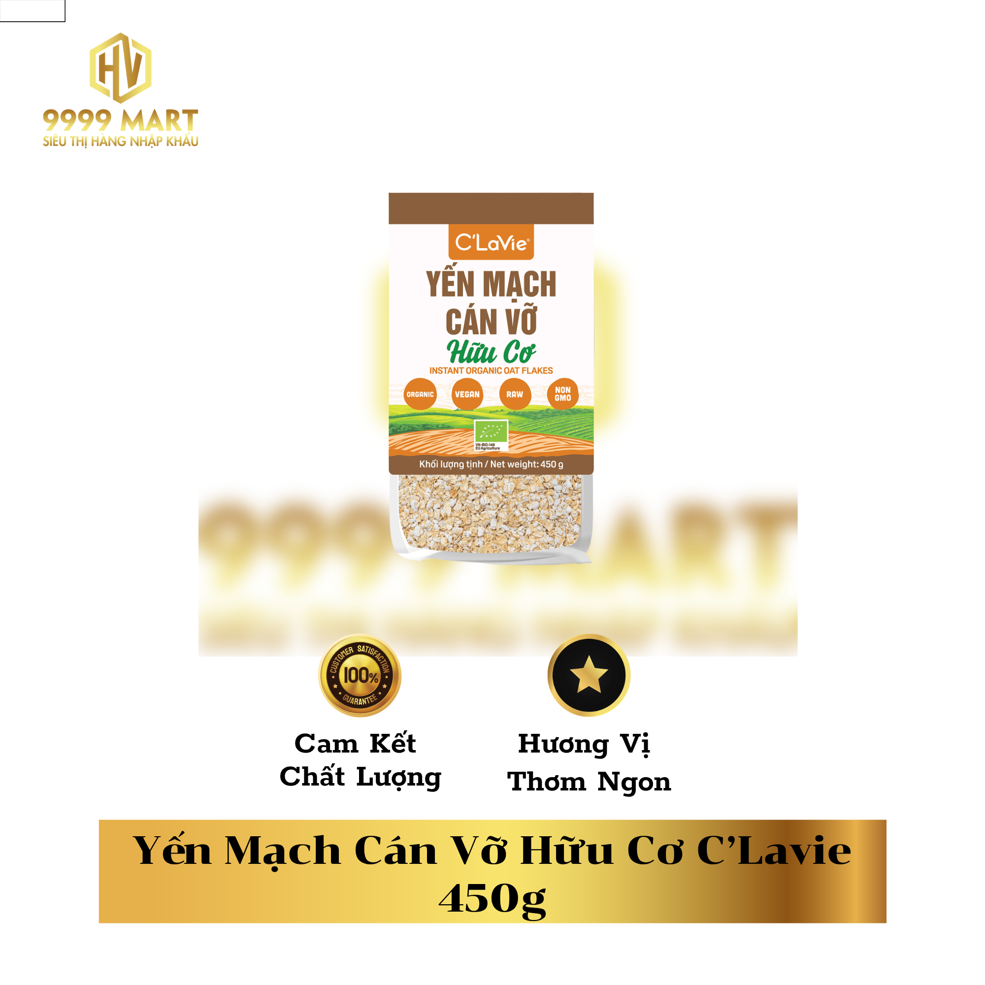  Yến Mạch Cán Vỡ Hữu Cơ C’Lavie 450g 