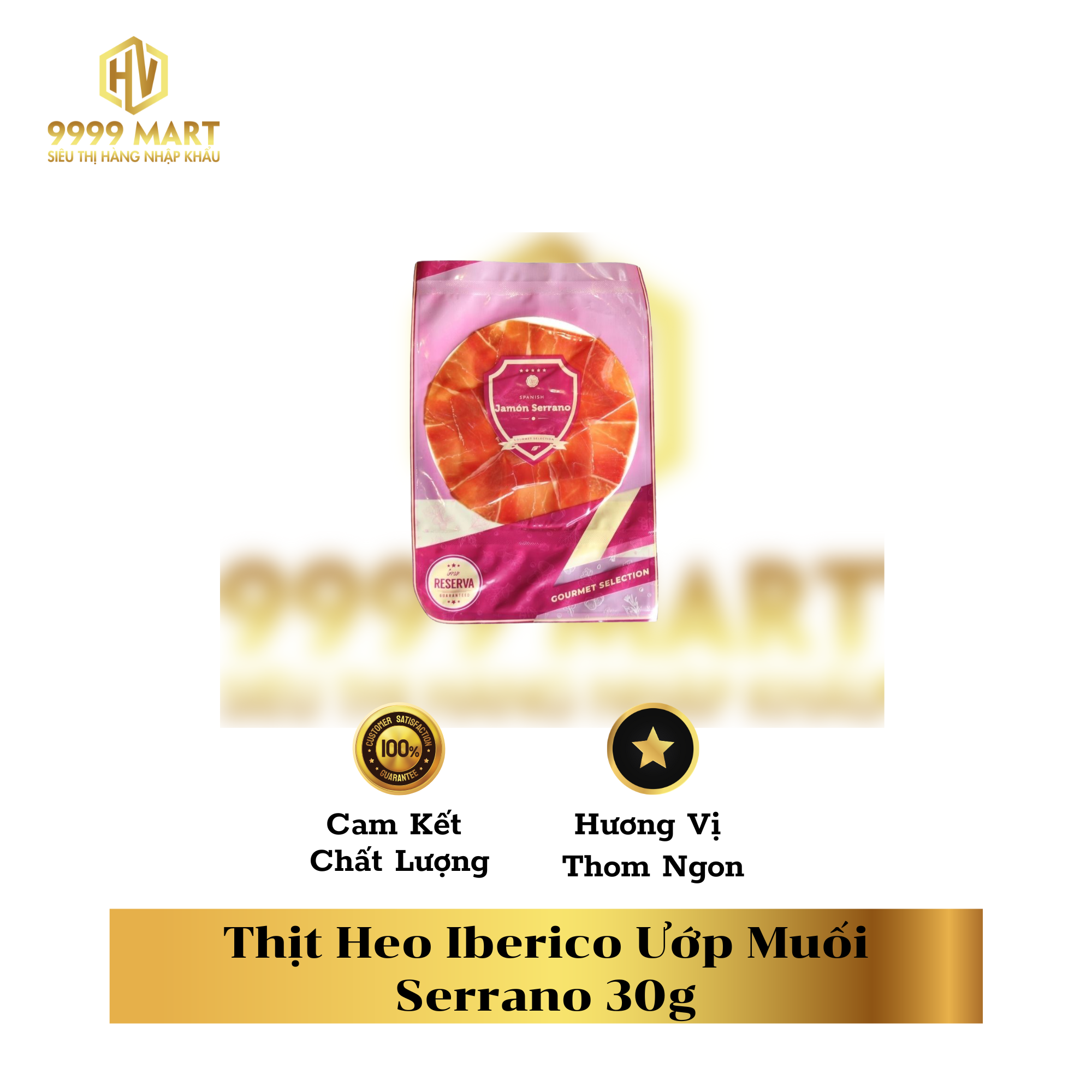  Thịt Heo Iberico Ướp Muối Serrano 30g 