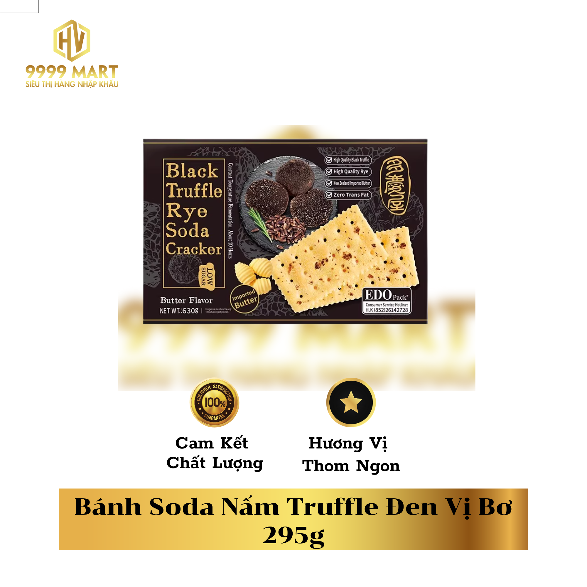  Bánh Soda Nấm Truffle Đen Vị Bơ 295g 