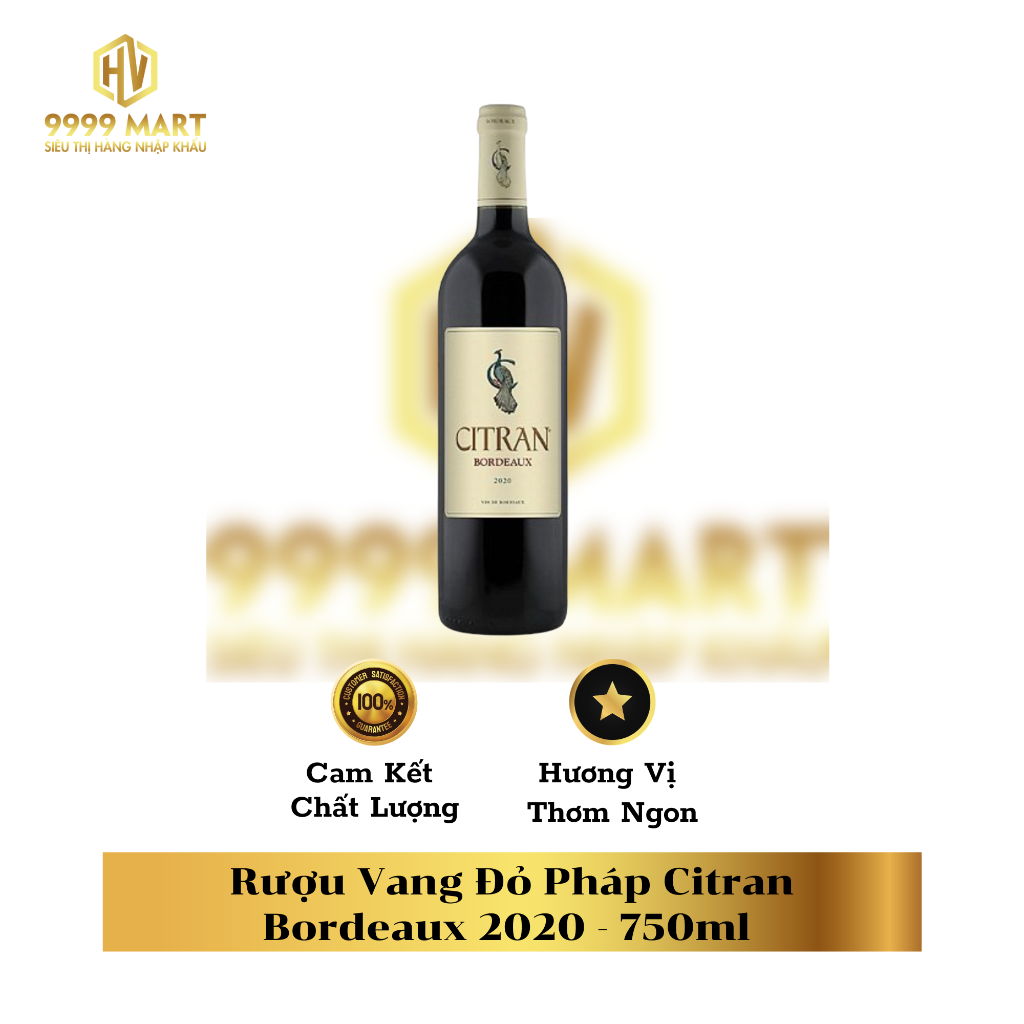  Rượu Vang Đỏ Pháp Citran Bordeaux 2020 750ml 
