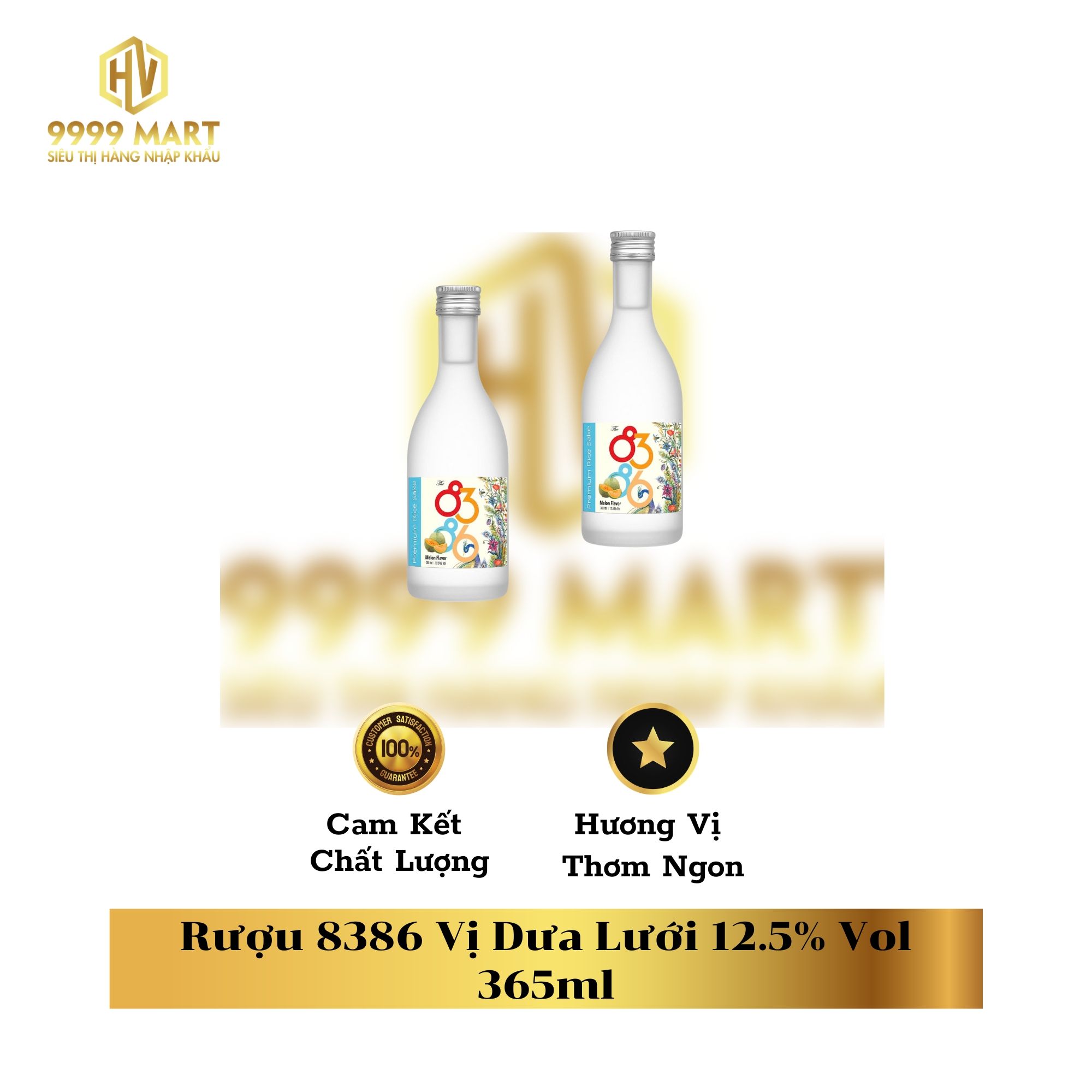 Rượu 8386 Vị Dưa Lưới 12.5% Vol 365ml 
