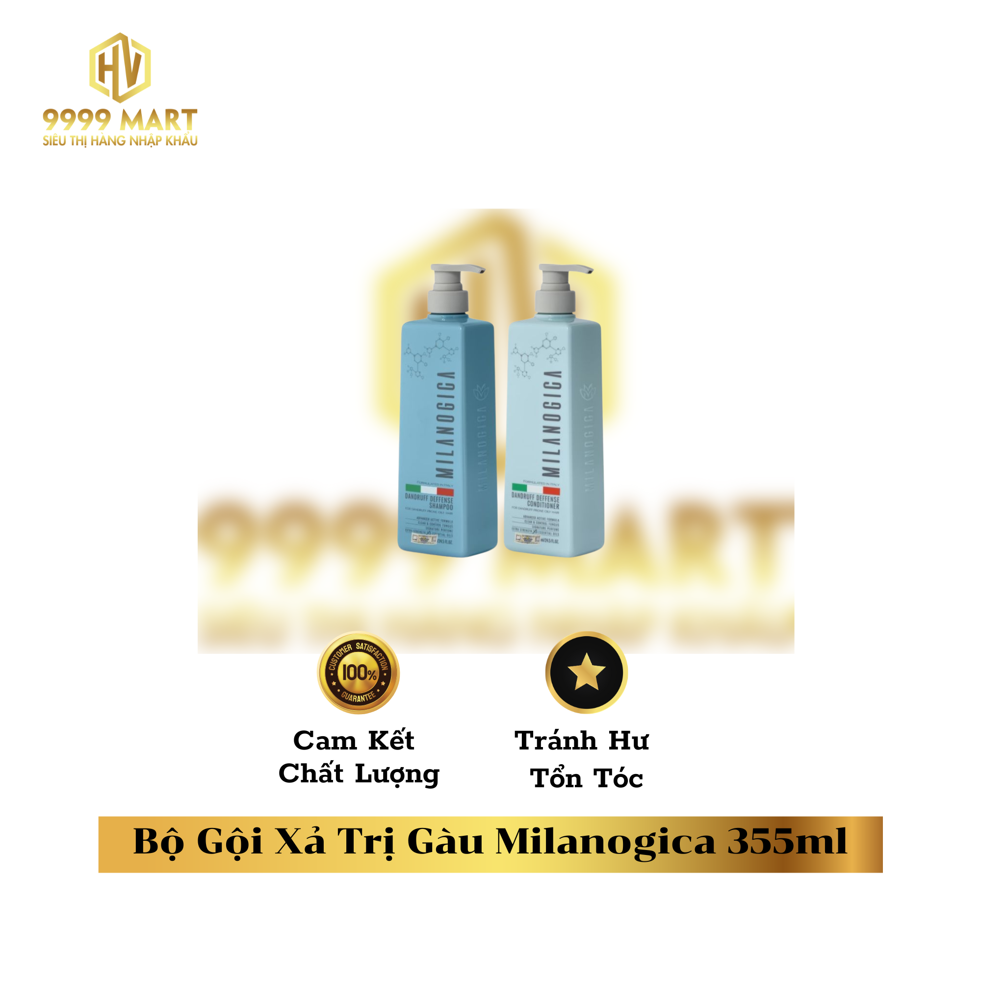  Bộ Gội Xả Trị Gàu Milanogica 355ml 