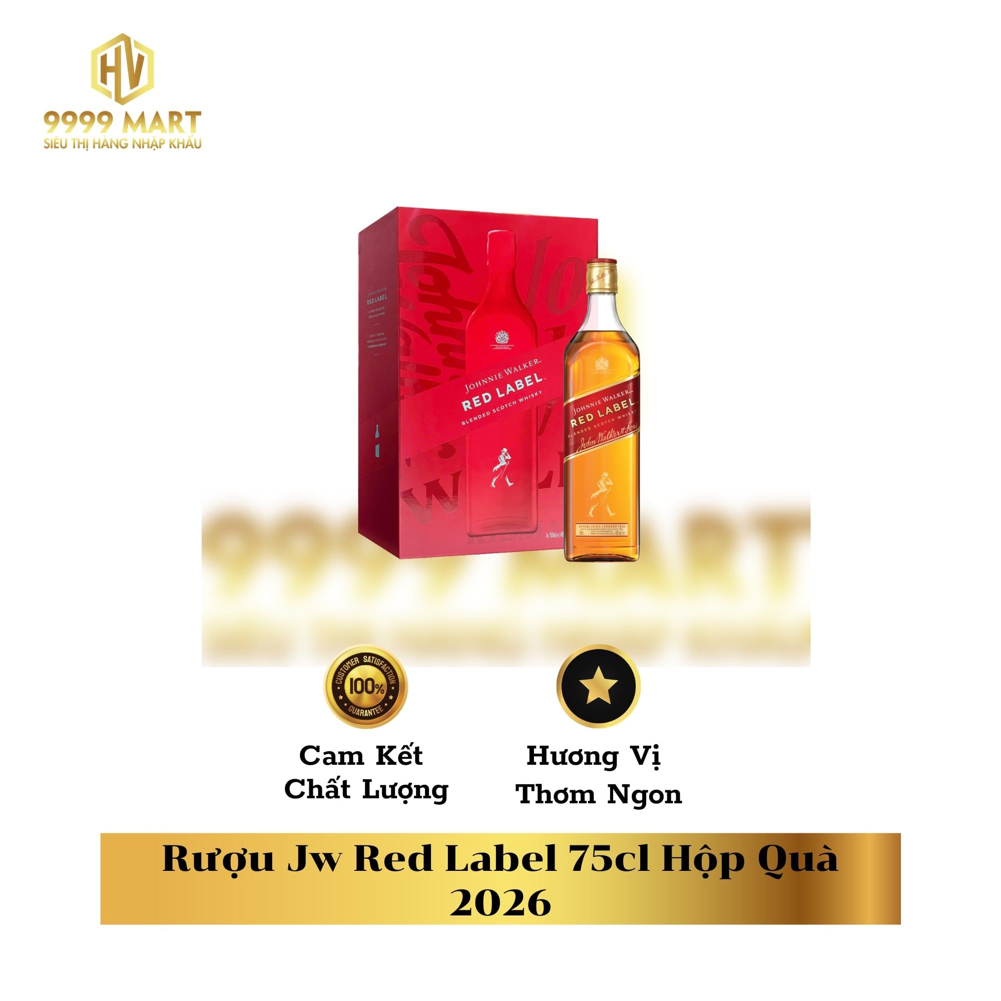 Rượu Jw Red Label 75cl Hộp Quà 2026 