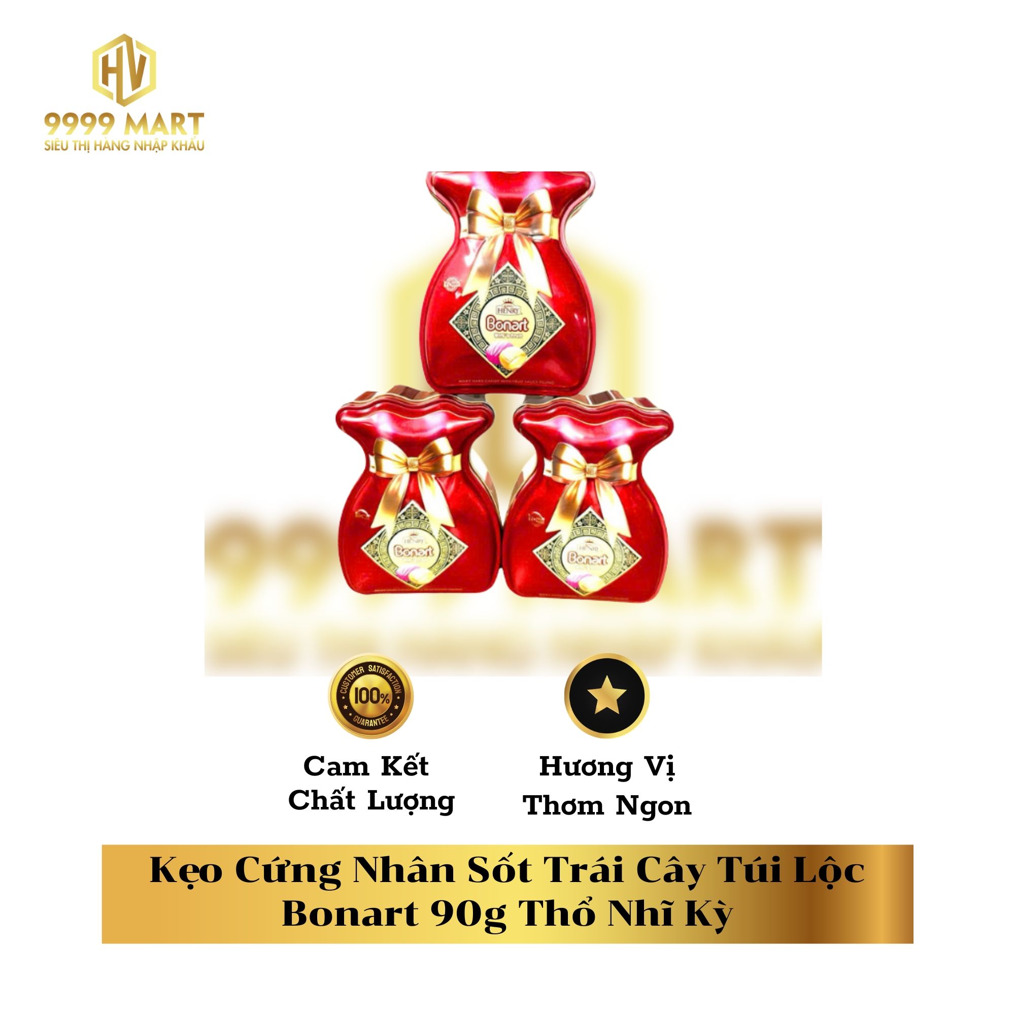  Kẹo Cứng Nhân Sốt Trái Cây Túi Lộc Bonart 90g Thổ Nhĩ Kỳ 