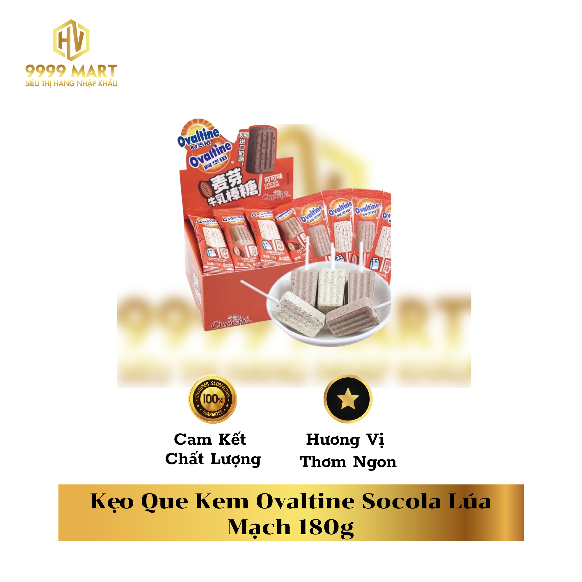  Kẹo Que Kem Ovaltine Socola Lúa Mạch 180g 